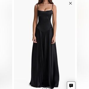 House of CB Anabella lace up satin gown